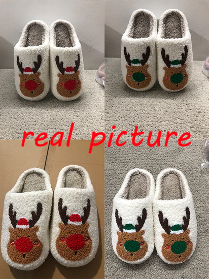 Christmas Elk Slippers – Soft, Cozy & Slip-On