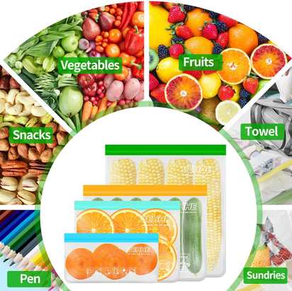 VEHHE 20 Pack Reusable Food Storage Bags (Gallon Reusable Freezer Bags + Sandwic - Ghemy.co.uk