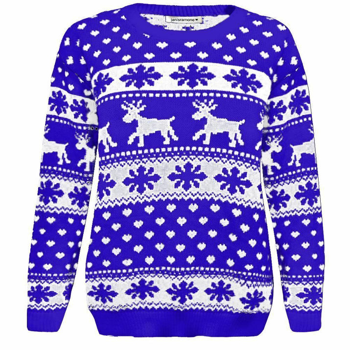 Girls Boys Xmas Jumper Reindeer Rudolph Knitted Christmas Jumper Kids Sweater - Ghemy.co.uk