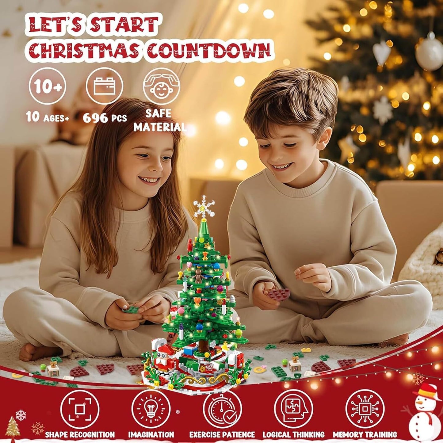 24Pcs Advent Calendar 2024 Christmas Tree Building Set Boxes Countdown Block UK - Ghemy.co.uk