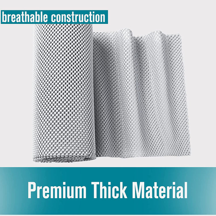 Shelf Liner, Non-Adhesive Roll Drawer Liners 12 Inches X 20 Feet, Non Slip Grip Durable Strong Clean, Shelving Liner for Kitchen Cabinets,Storage, Desks, Kitchenware, Tableware, Light Gray - Ghemy.co.uk