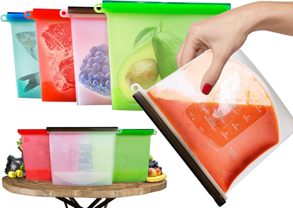 Large Freezer Bags (UK Company) Reusable Food Bags Kitchen Storage Fridge Organi - Ghemy.co.uk