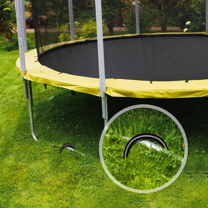 Trampoline Stakes U Shaped Anchors Heavy Duty Metal - Long Trampolines Ground Wind Stakes for Soccer Goals, Camping Tents, Garden Decoration (Black-8Pcs) - Ghemy.co.uk