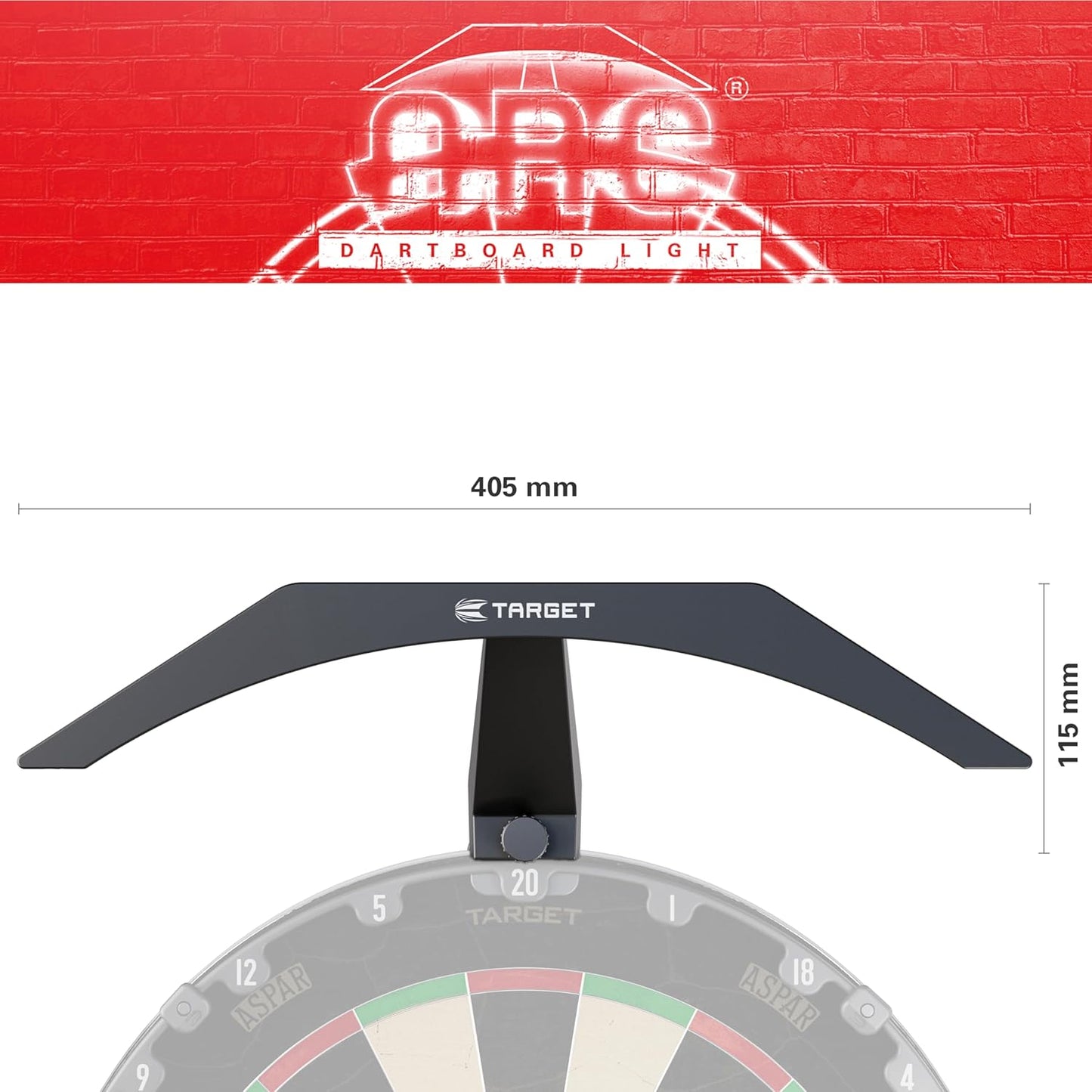 LED Dartboard Light - Bright Dart Board Lighting | Extra Long 3M Cable | Securely Fits All Dart Boards | Easy Assembly | Professional Darts Accessories - Ghemy.co.uk