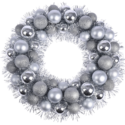 Christmas Wreath Tinsel Bauble Decorative Hanging Door Wall Winter Xmas D�Cor - Ghemy.co.uk