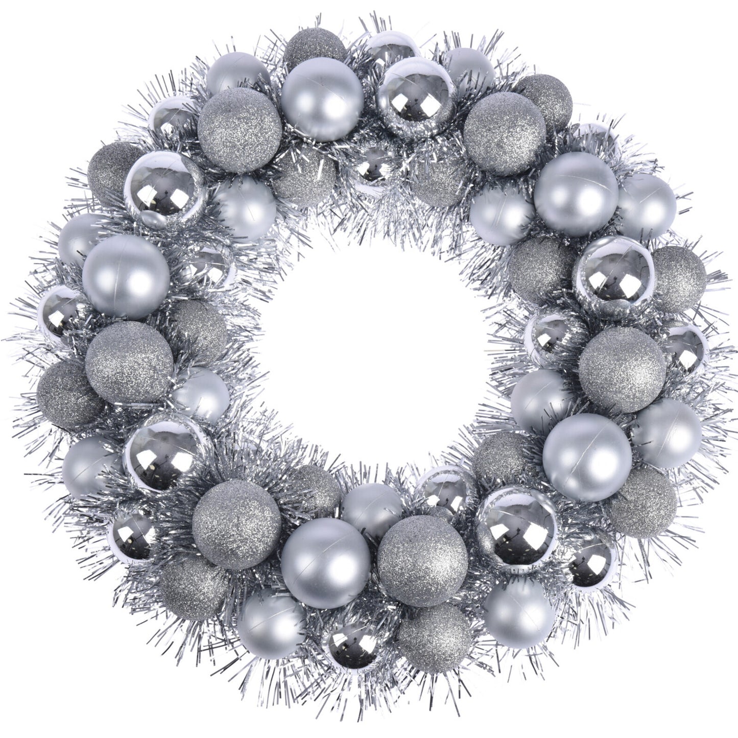 Christmas Wreath Tinsel Bauble Decorative Hanging Door Wall Winter Xmas D�Cor - Ghemy.co.uk