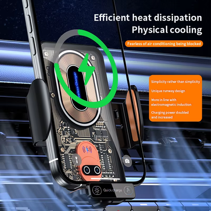 Max 66W Car Mount Phone Holder Intelligent Infrared Air Vent Clip 15W Car Wireless Charger Magnetic for Iphone Samsung Xiaomi - Ghemy.co.uk