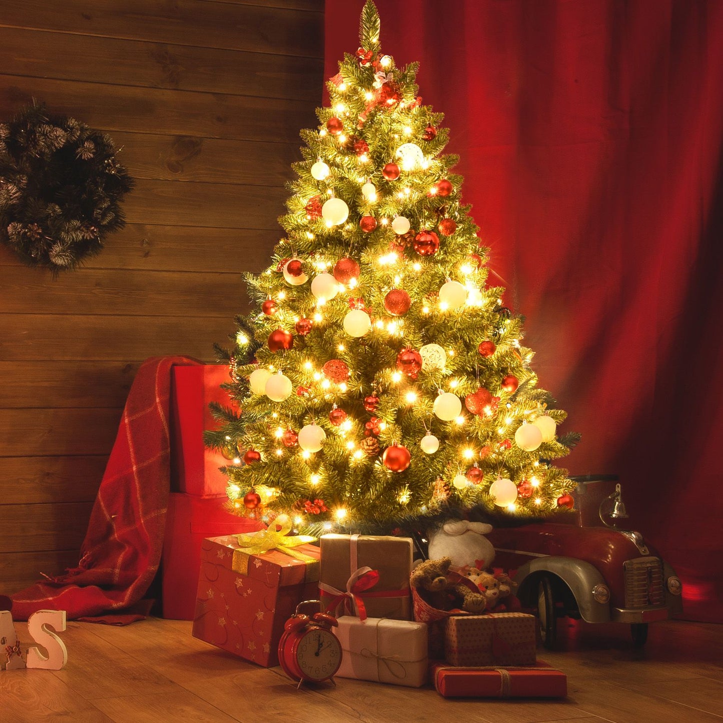 Artificial Christmas Tree 4.5FT Hinged Christmas Tree with 516 Branch Tips - Ghemy.co.uk