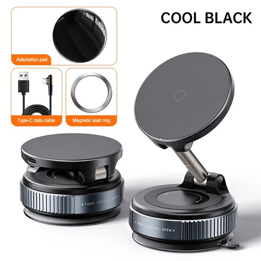 15W Wireless Charging Magnetic Car Phone Holder 360 Degree Rotation Foldable Rotatablenavigation Stand Bracket for Smartphones - Ghemy.co.uk