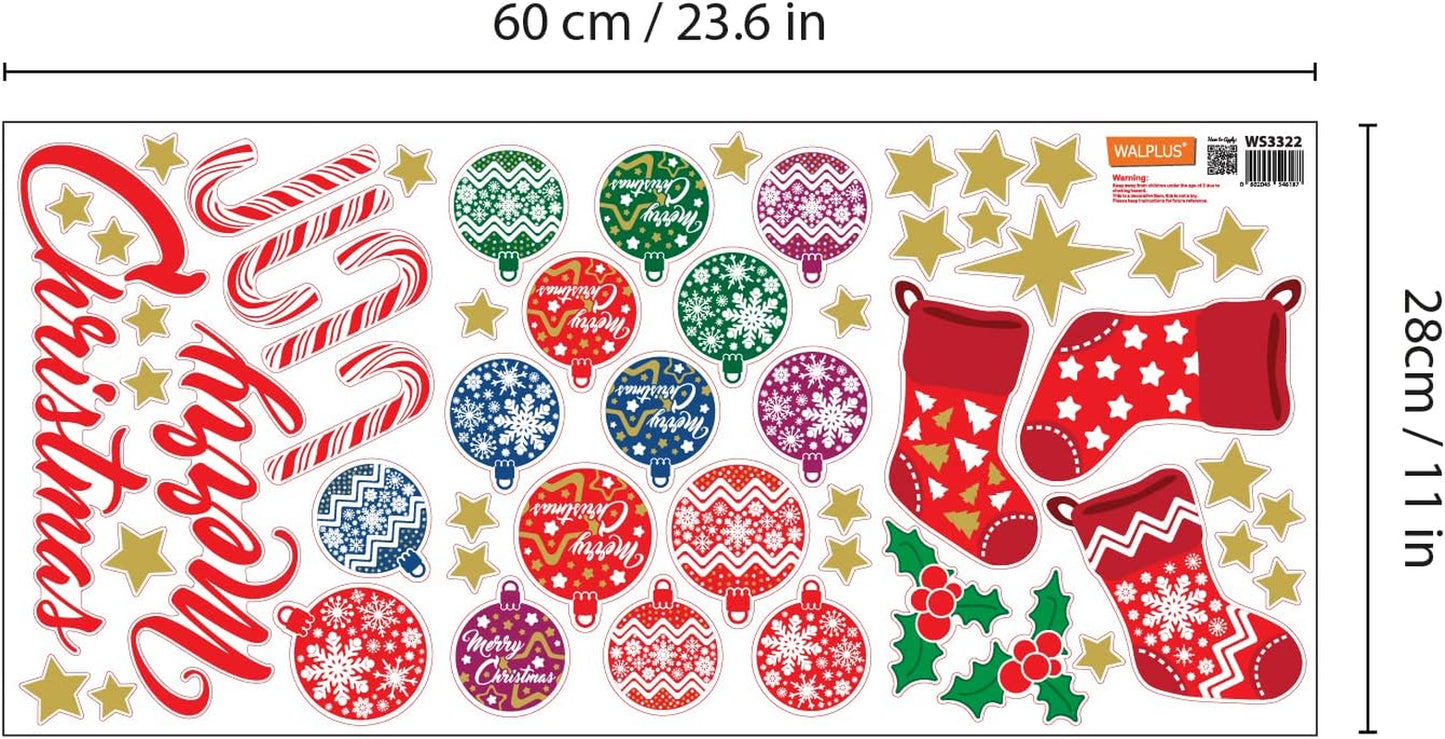Wallflexi Christmas Decorations Wall Stickers Merry Christmas Decoration Set Wal - Ghemy.co.uk