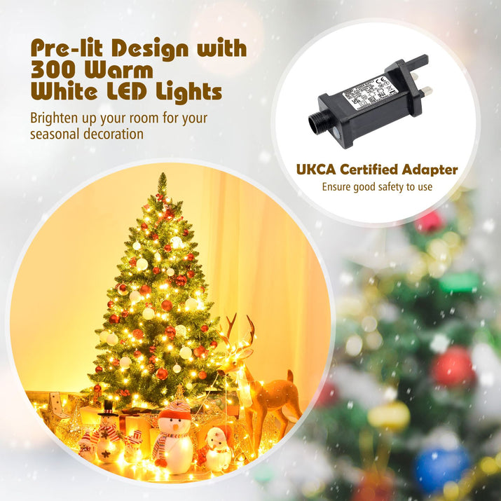 Artificial Christmas Tree 4.5FT Hinged Christmas Tree with 516 Branch Tips - Ghemy.co.uk