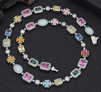 Gold-Plated Hip-Hop Gemstone Necklace - Ghemy.co.uk