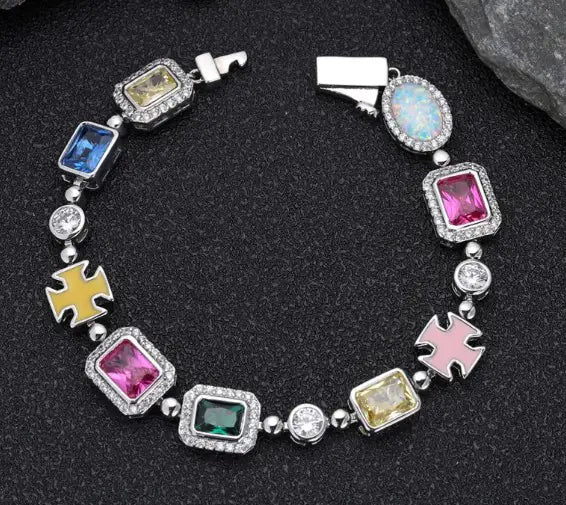 Gold-Plated Hip-Hop Gemstone Necklace - Ghemy.co.uk