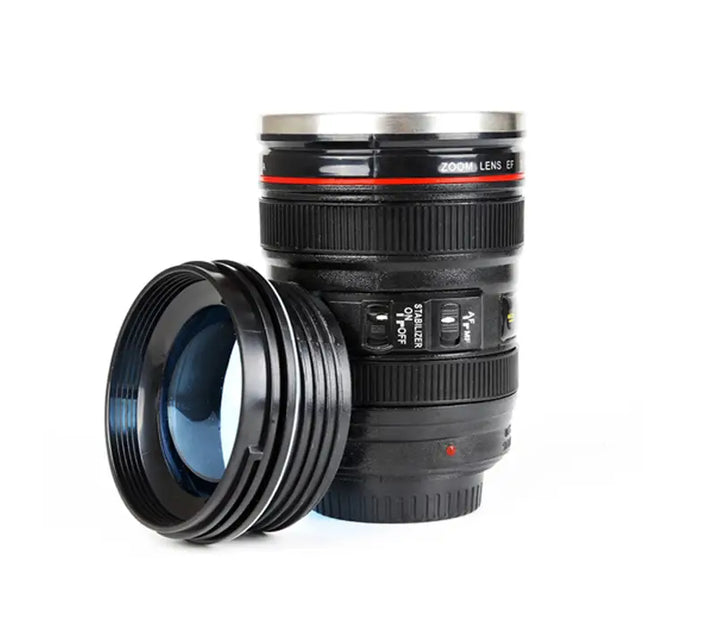 Creative Stainless Steel Camera Lens Self-Stirring Cup - Ghemy.co.uk