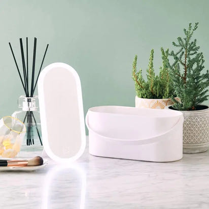 Portable Makeup Organizer with LED Light & Mirror - Ghemy.co.uk