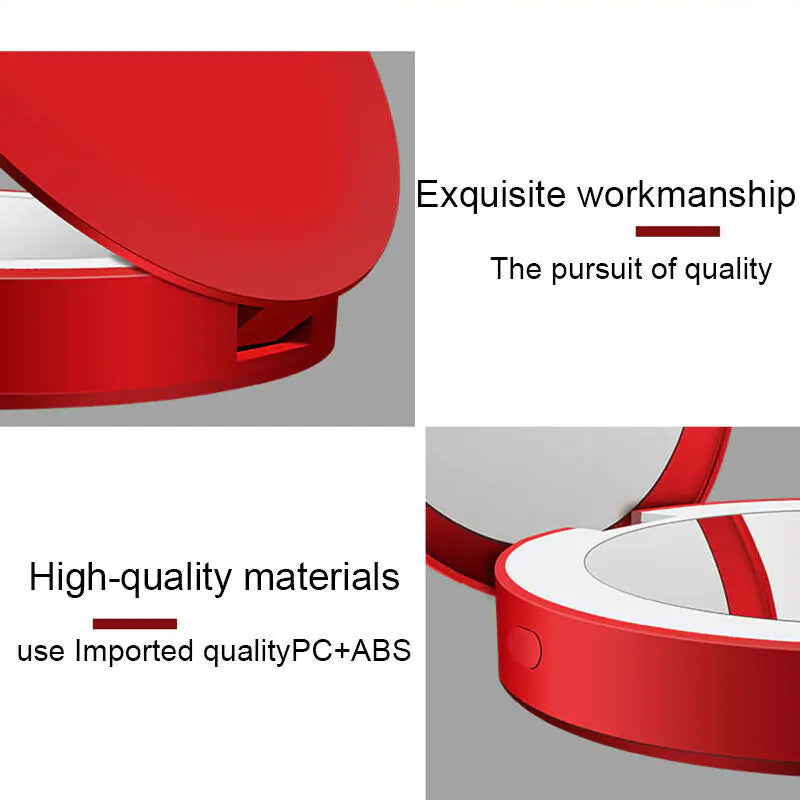 Portable Folding LED Makeup Mirror with Power Bank - Ghemy.co.uk