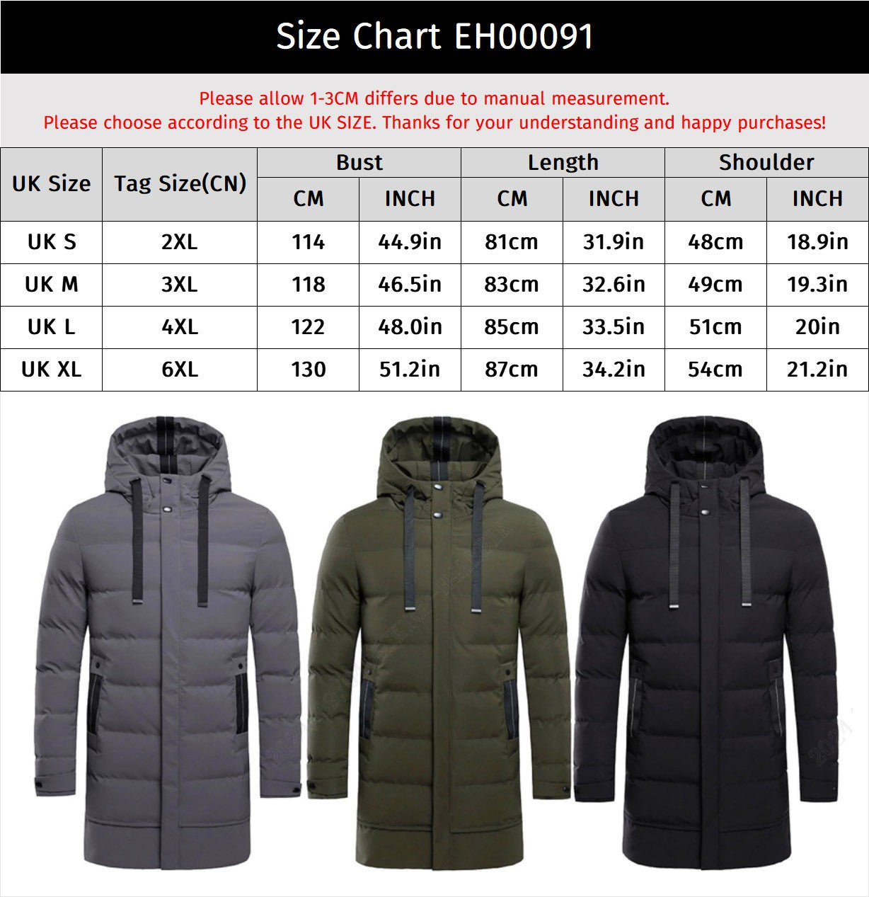 Men's Long Hooded Puffer Jacket – Quilted & Winter Warm