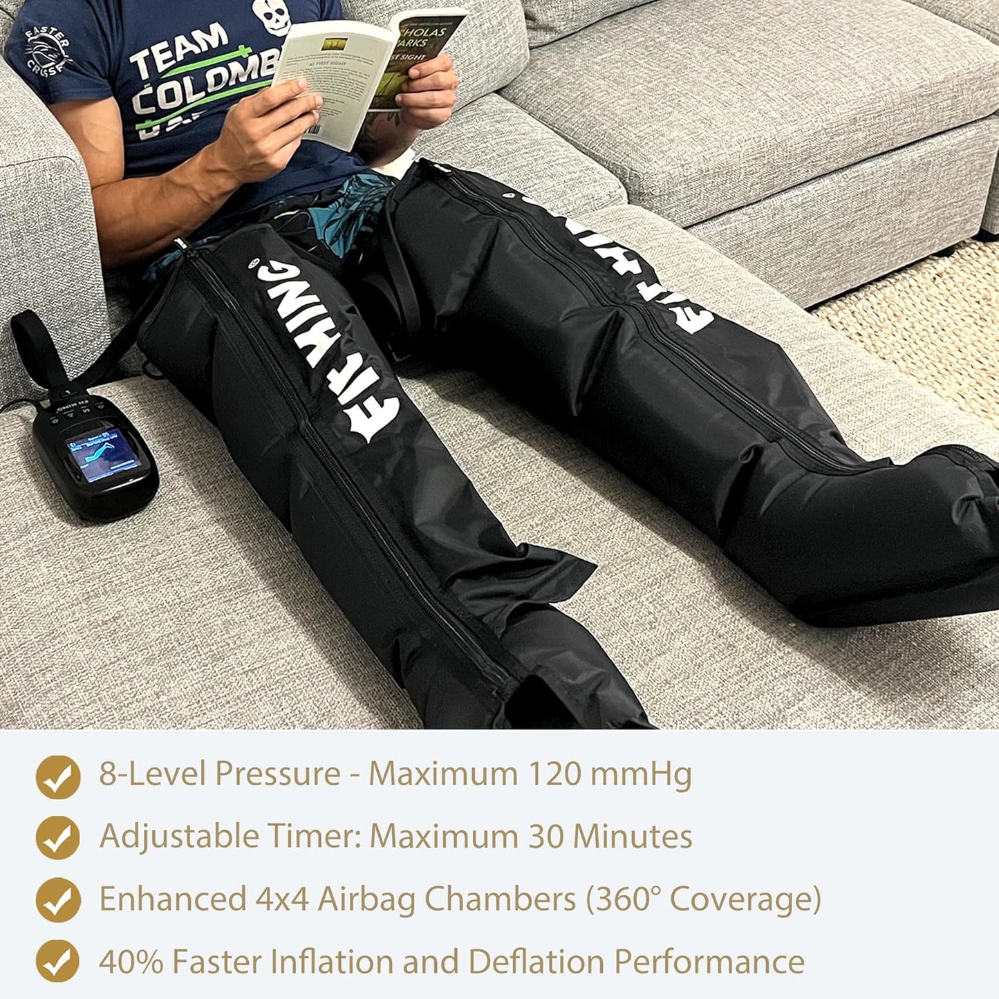 Leg Massager, Recovery Boots Leg Massagers for Pain and Circulation Relaxing Foot Calf & Thigh Compression Massage Machine Enhance Sports Performance (Medium) - Ghemy.co.uk