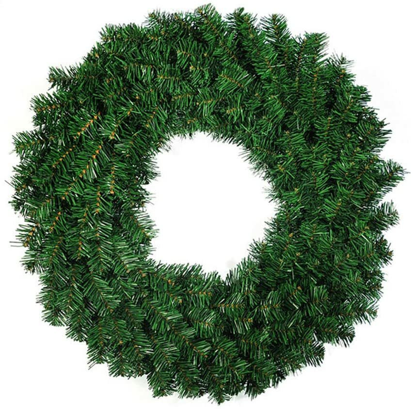 24Inch Christmas Wreath Decorative Christmas with Light Door Winter Pine Cone - Ghemy.co.uk