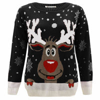 Girls Boys Xmas Jumper Reindeer Rudolph Knitted Christmas Jumper Kids Sweater - Ghemy.co.uk