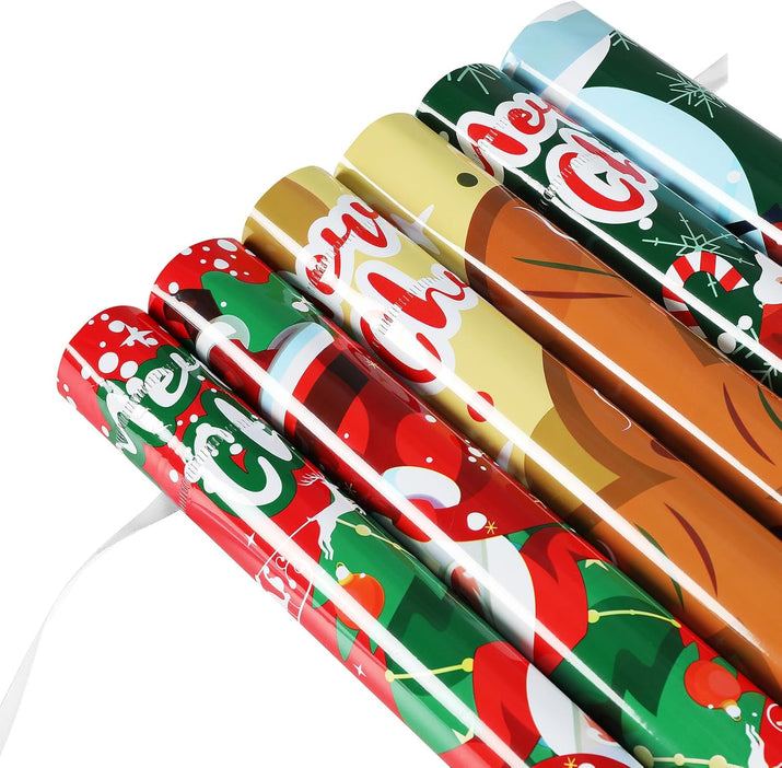 Christmas Drawstring Gift Bags Xmas Wrapping Bags for Large Medium Small Present - Ghemy.co.uk