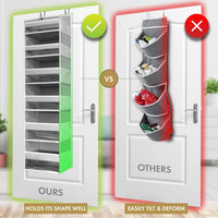 1 PC Heavy Duty over the Door Organizer 55X14X6.7, 6 Large Front & 12 Side Pockets, Hanging Storage Closet Door Organizer for Bedroom, Bathroom and Baby Nursery Storage (Ivory) - Ghemy.co.uk