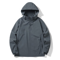 Men's Waterproof Soft Shell Jacket – Hooded Windbreaker for Outdoor Wear