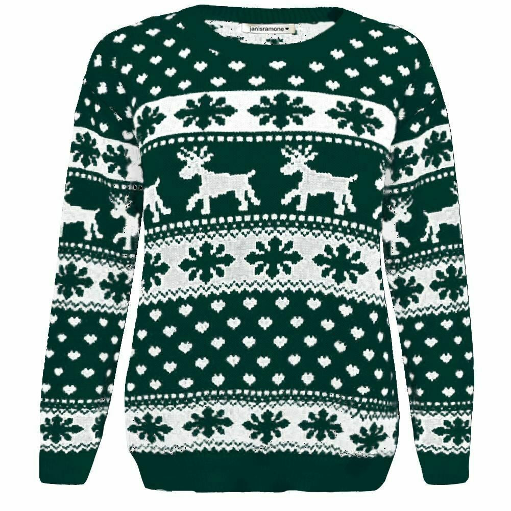 Girls Boys Xmas Jumper Reindeer Rudolph Knitted Christmas Jumper Kids Sweater - Ghemy.co.uk