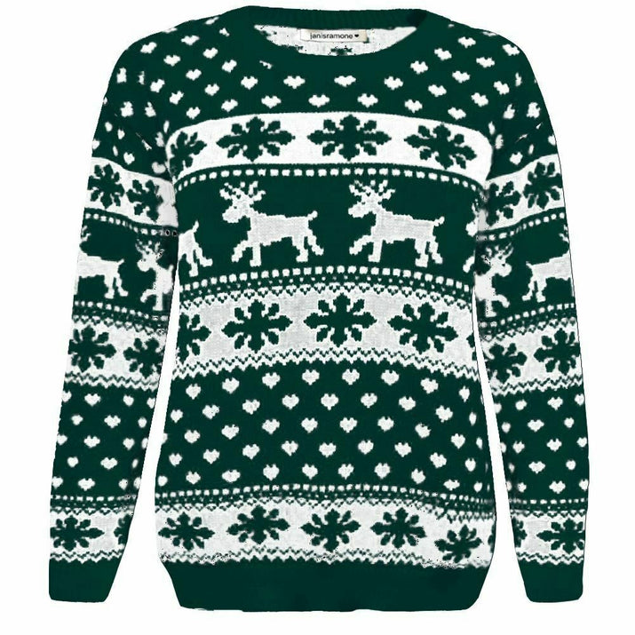 Girls Boys Xmas Jumper Reindeer Rudolph Knitted Christmas Jumper Kids Sweater - Ghemy.co.uk