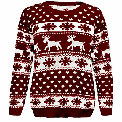 Girls Boys Xmas Jumper Reindeer Rudolph Knitted Christmas Jumper Kids Sweater - Ghemy.co.uk