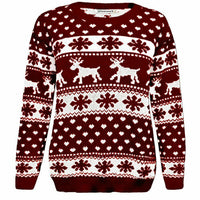Girls Boys Xmas Jumper Reindeer Rudolph Knitted Christmas Jumper Kids Sweater - Ghemy.co.uk