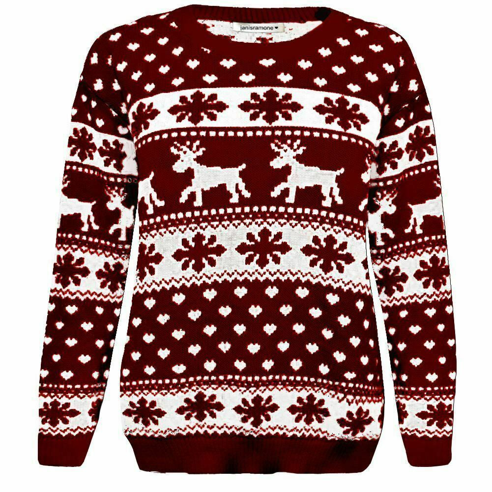 Girls Boys Xmas Jumper Reindeer Rudolph Knitted Christmas Jumper Kids Sweater - Ghemy.co.uk