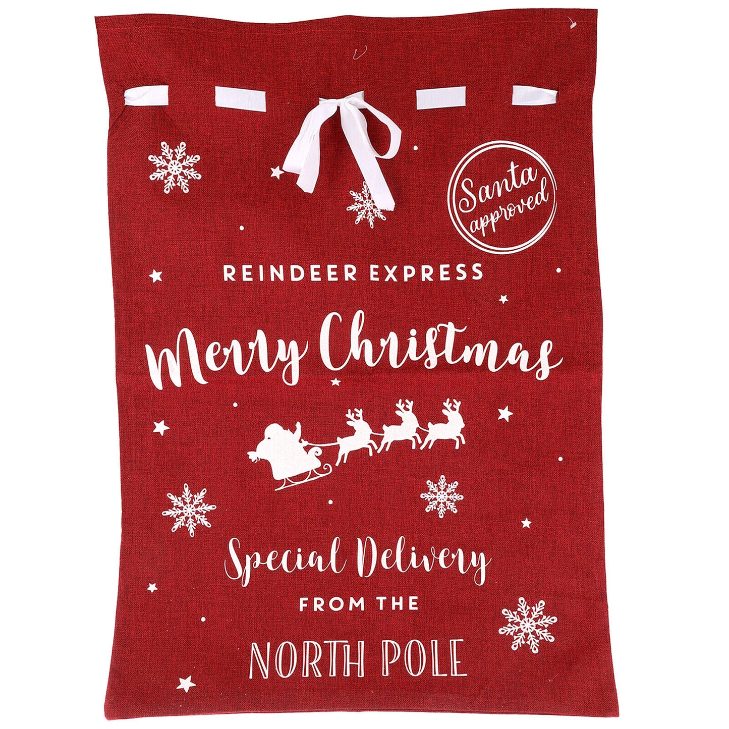 Christmas Sack Jute Bag Drawstring Gift Reusable Present Stocking Storage XL - Ghemy.co.uk