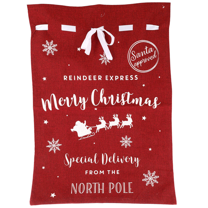 Christmas Sack Jute Bag Drawstring Gift Reusable Present Stocking Storage XL - Ghemy.co.uk