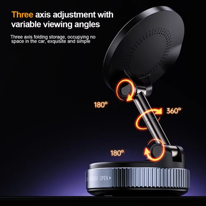 15W Wireless Charging Magnetic Car Phone Holder 360 Degree Rotation Foldable Rotatablenavigation Stand Bracket for Smartphones - Ghemy.co.uk