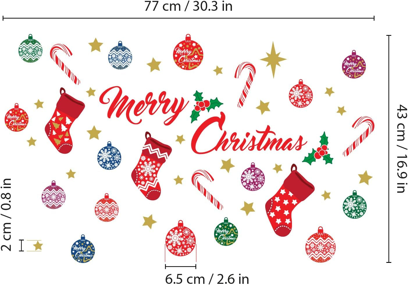 Wallflexi Christmas Decorations Wall Stickers Merry Christmas Decoration Set Wal - Ghemy.co.uk