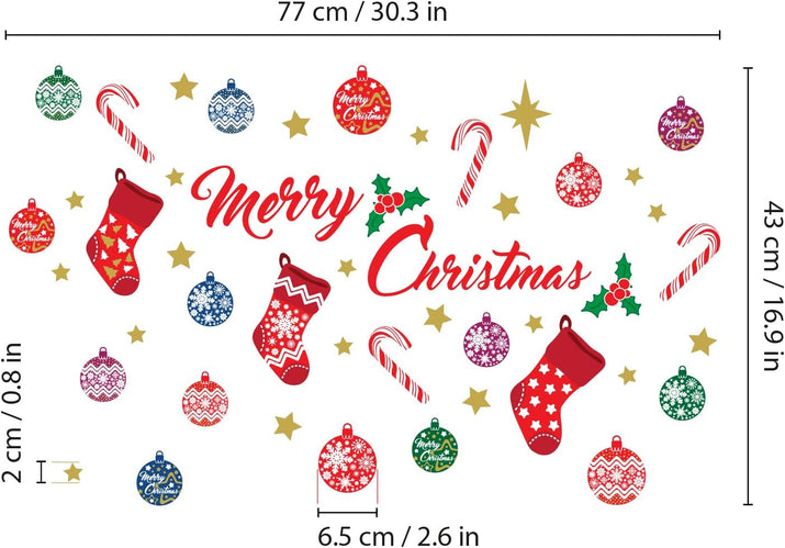 Wallflexi Christmas Decorations Wall Stickers Merry Christmas Decoration Set Wal - Ghemy.co.uk