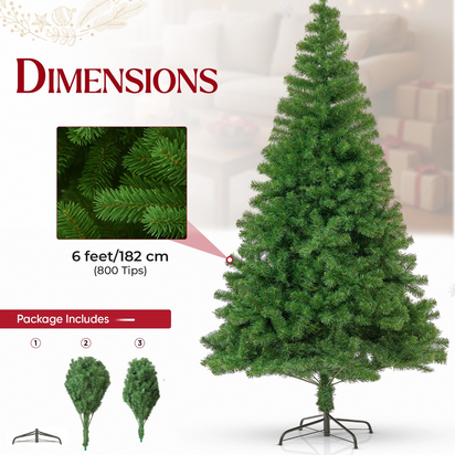Christmas Tree Artificial Xmas Home Décor & Metal Stand 5Ft 6Ft 7Ft 8Ft Xmas - Ghemy.co.uk