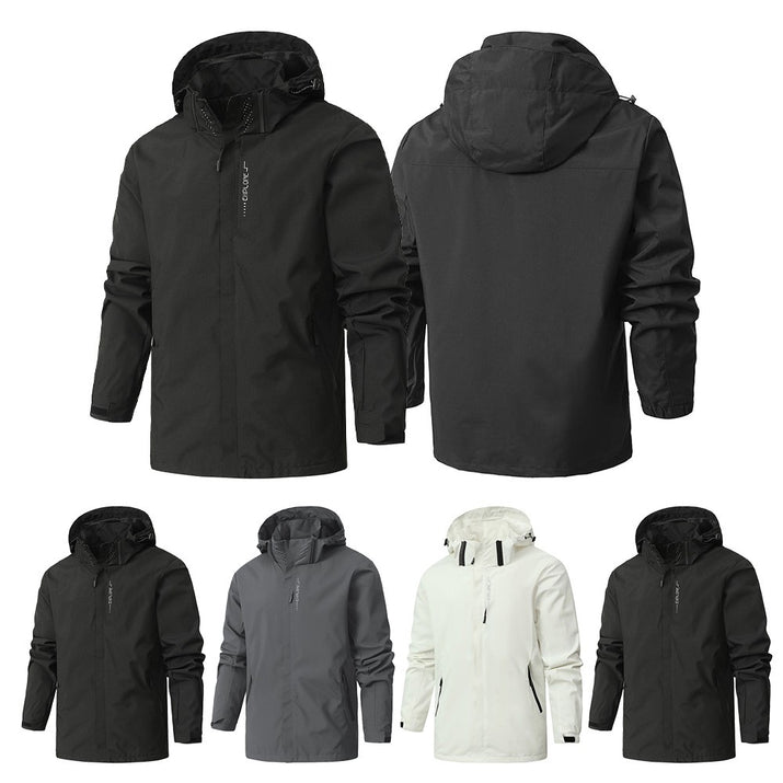 Men's Waterproof Soft Shell Jacket – Hooded Windbreaker for Outdoor Wear