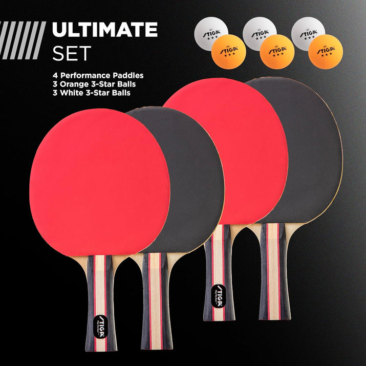 Performance 2 or 4 Player Table Tennis Set – USATT Approved Rackets and 3-Star Balls – 5-Ply Blade & Flared Handle – Perfect for Skill Development - Ghemy.co.uk