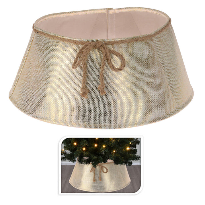 Christmas Tree Skirt Stand Base Cover Xmas Ornament Decoration Gold Silver 40Cm - Ghemy.co.uk