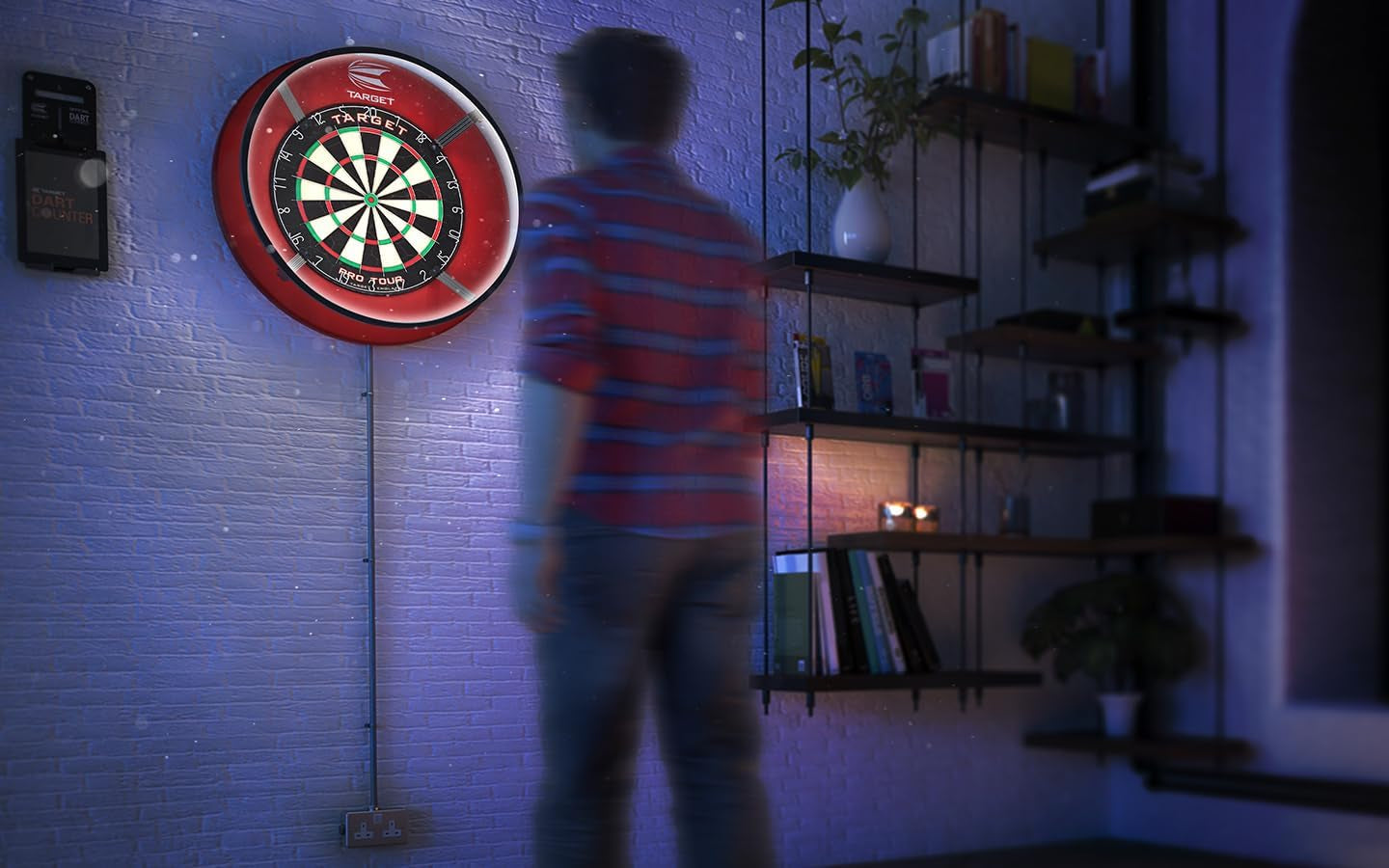Corona Vision Dartboard Lighting System, Black Frame | White LED Dart Board Surround Ring Light | Available with Pro Tour Dartboards Surround & Championship Dartboard, or Oche Dart Mat - Ghemy.co.uk