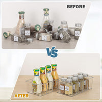 Set of 4 Clear Plastic Food Storage Organizer Bins for Pantry, Kitchen, Fridge, and Cabinet Organization, Featuring 4 Compartment Holders for Snacks, Pouches, and Spice Packets - Ghemy.co.uk