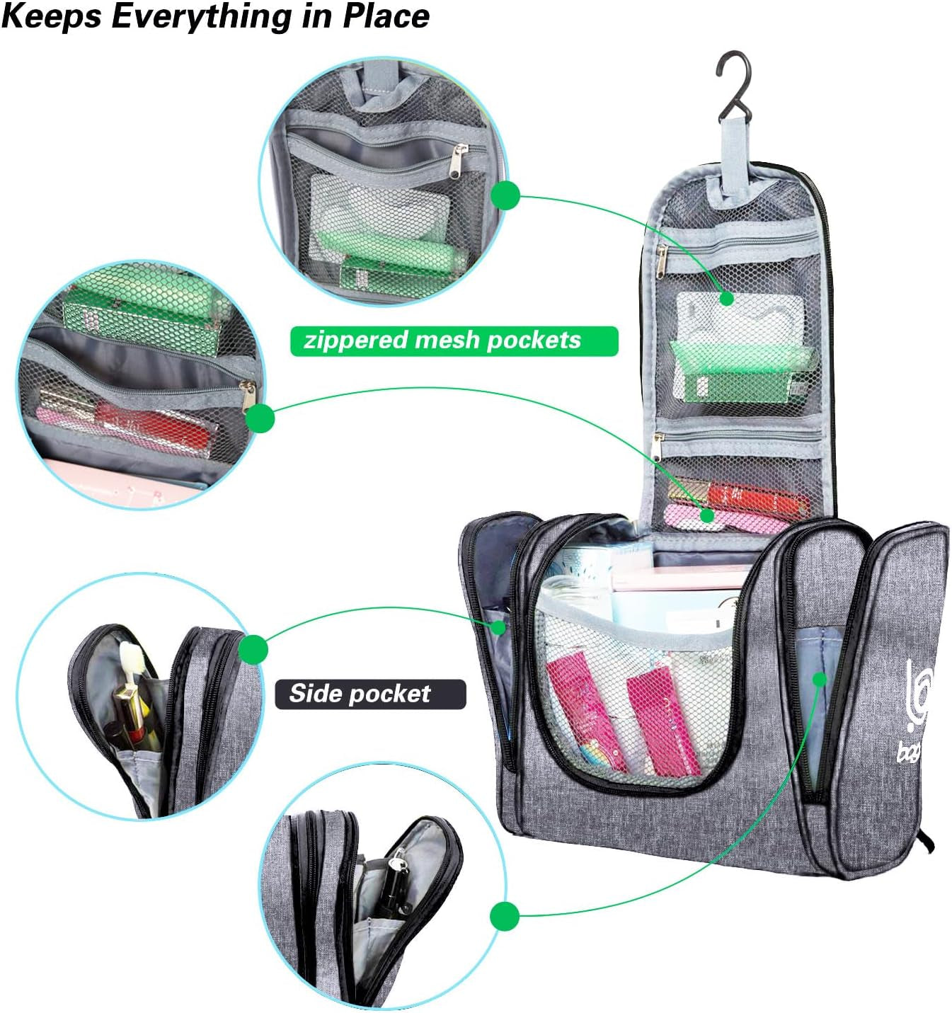 Travel Hanging Toiletry Wash Bag Makeup Cosmetic Organizer - Ghemy.co.uk