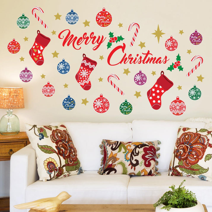 Wallflexi Christmas Decorations Wall Stickers Merry Christmas Decoration Set Wal - Ghemy.co.uk