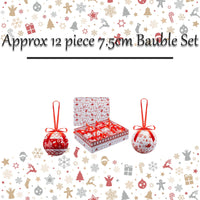 Christmas Bauble Decoration Hanging Tree 12 Piece 7. 5Cm Bauble Set Nordic - Ghemy.co.uk