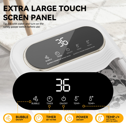 Foot Spa Bath Massager Folding Electric Pedicure Foot Spa Basin Heat Bubbles - Ghemy.co.uk