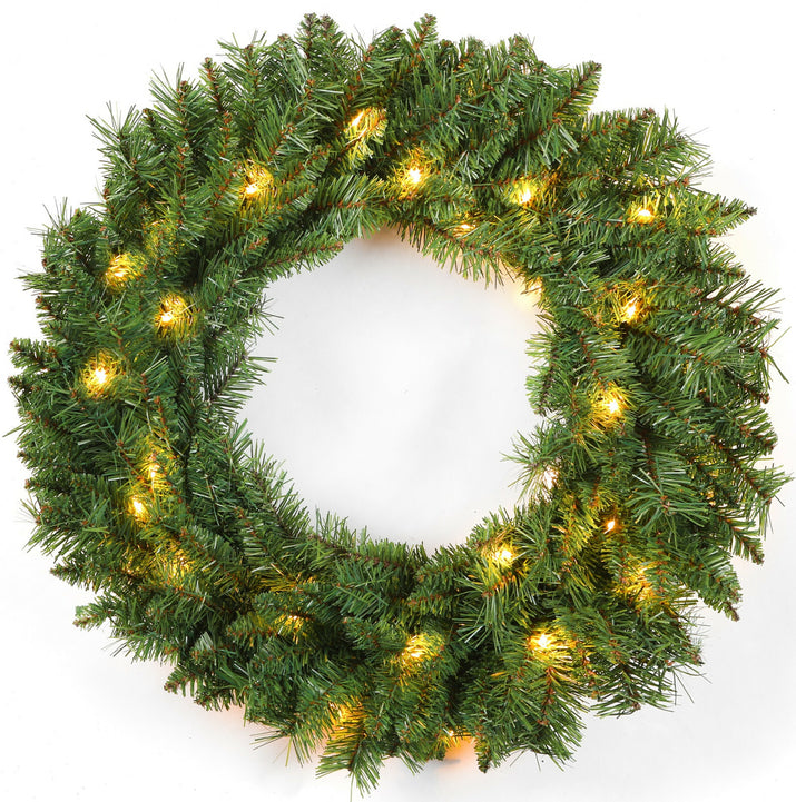 24Inch Christmas Wreath Decorative Christmas with Light Door Winter Pine Cone - Ghemy.co.uk
