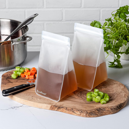 Zeal Ecobagz Reusable Food Storage Bags, Silicone Ziplock Food Containers (1L) S - Ghemy.co.uk