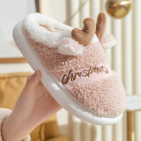 🎄 Christmas Elk Slippers – Soft & Cozy Slip-On House Shoes